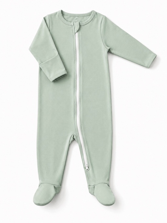 CuddleCub Other - NWT Baby Footed One-Piece Pajama with Two-Way Zipper & Cuffed Sleeves